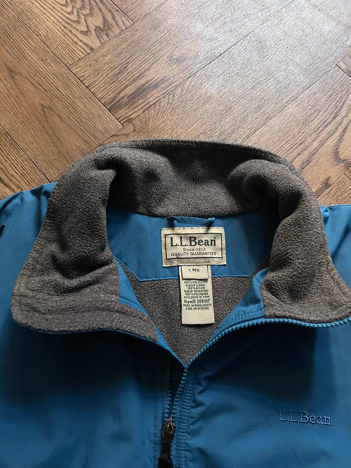 [L]엘엘빈 USA 플리스 라이닝 파스텔블루 웜업 자켓 상품이미지2