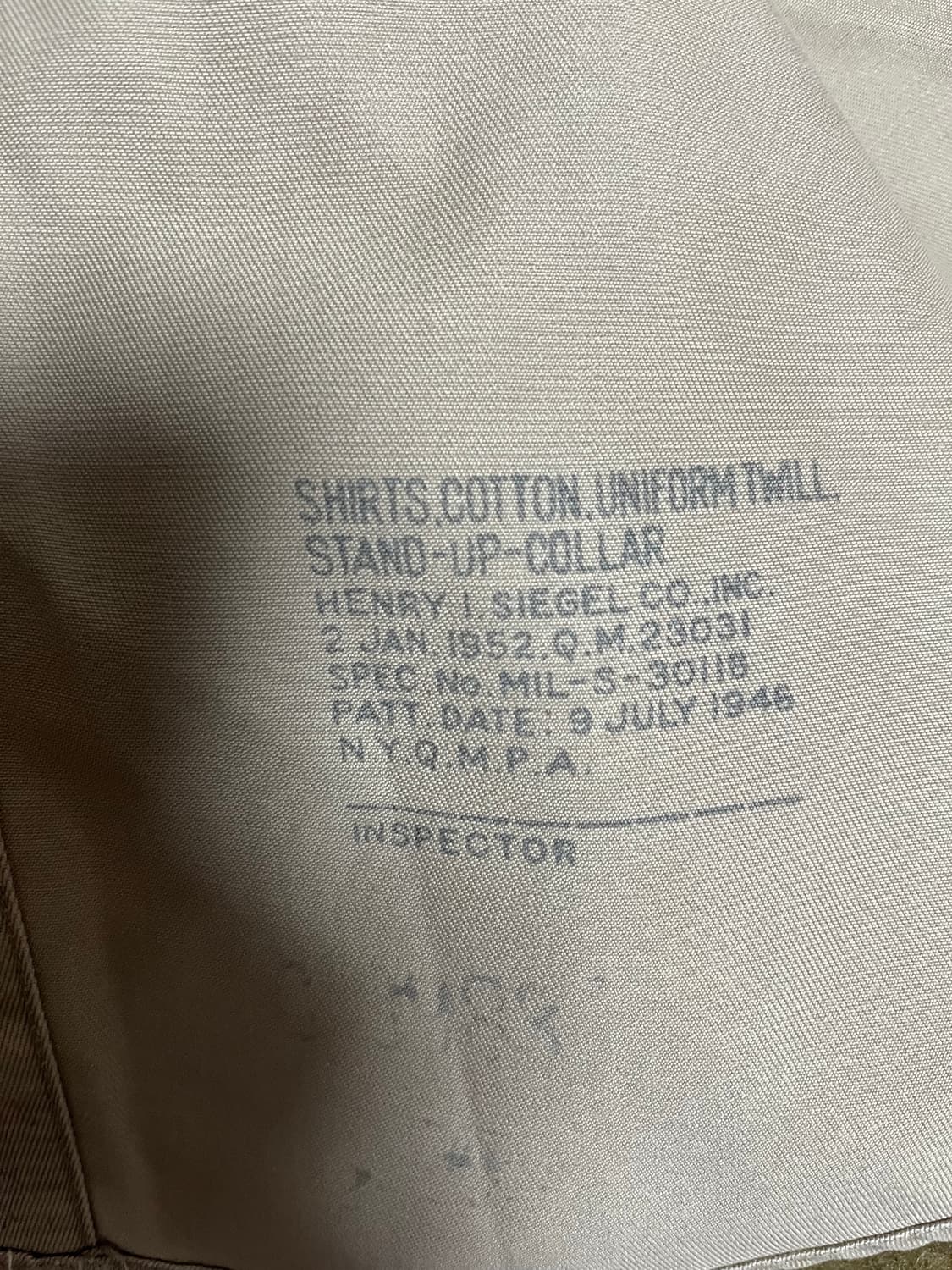 미군 카키(치노)셔츠 50s 상품이미지4