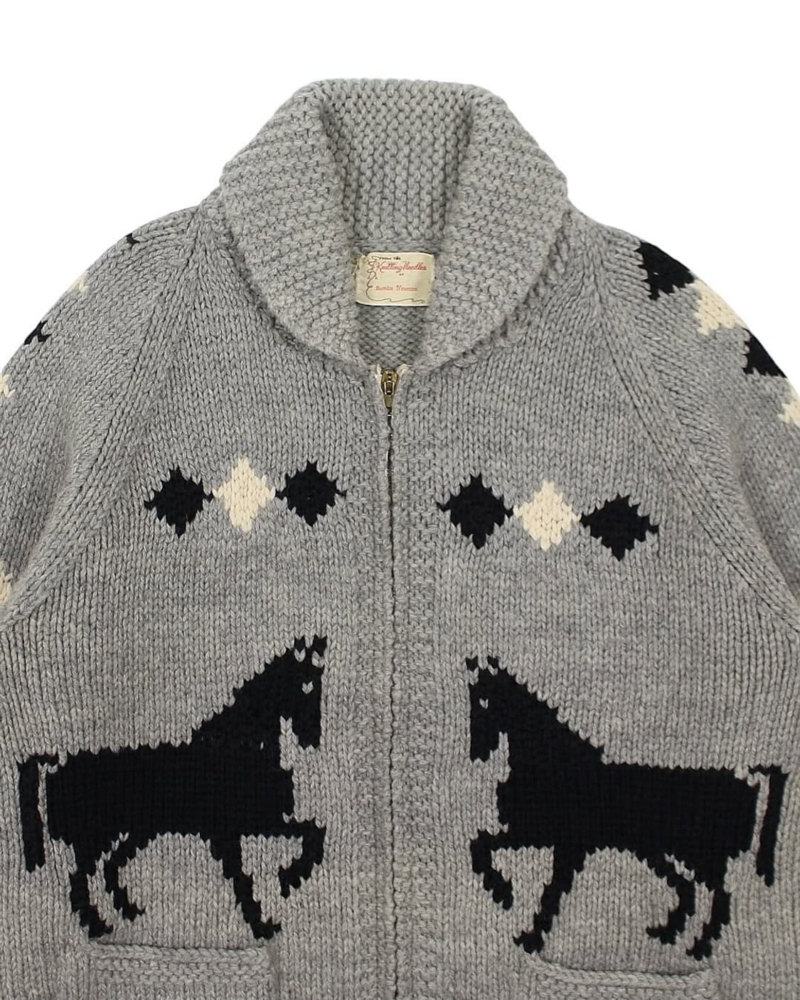 1960s 울 코위찬 집업 스웨터 빈티지 캐나다 상품이미지4