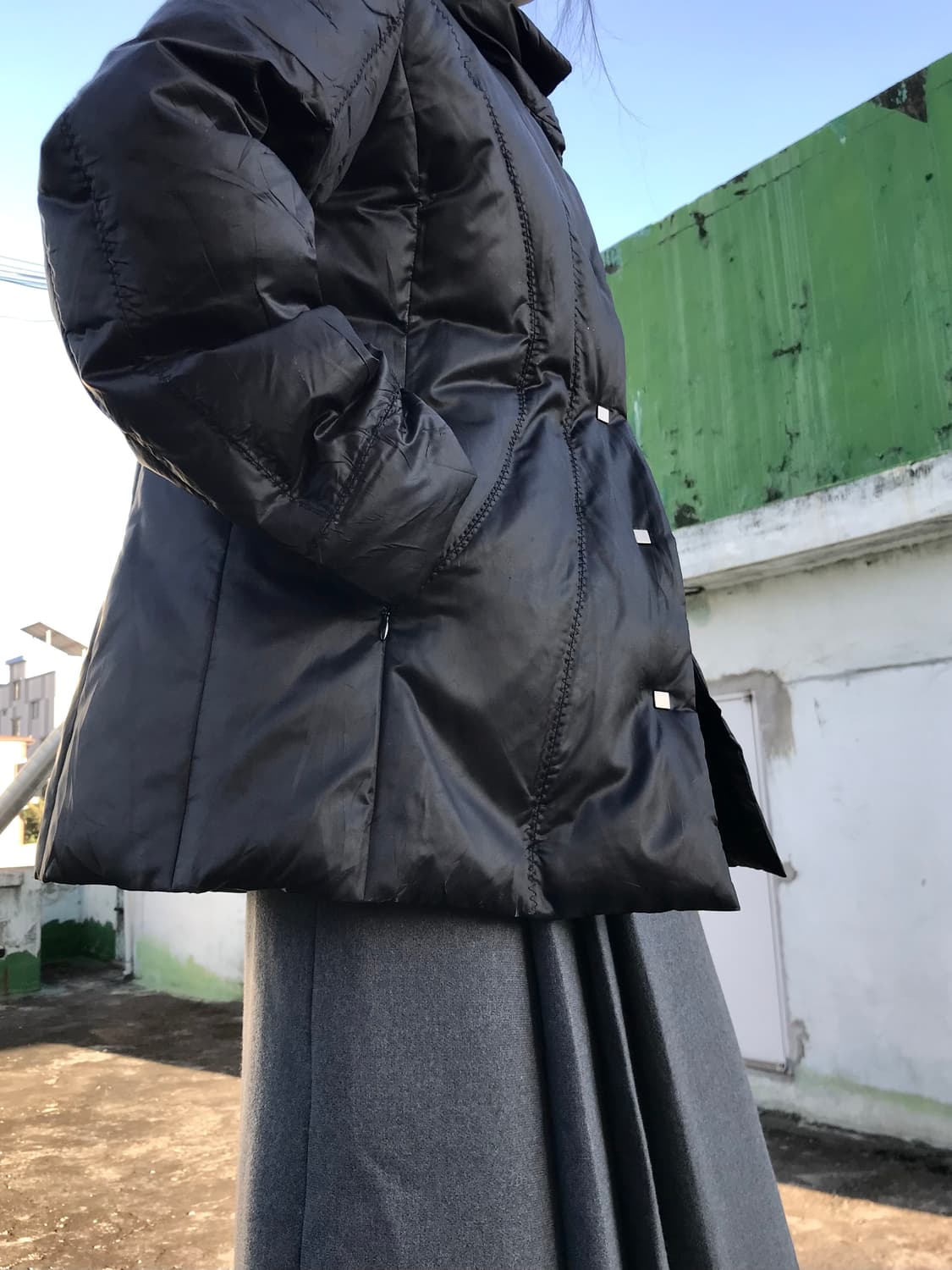 블랙 스티치 라이트 패딩 상품이미지1