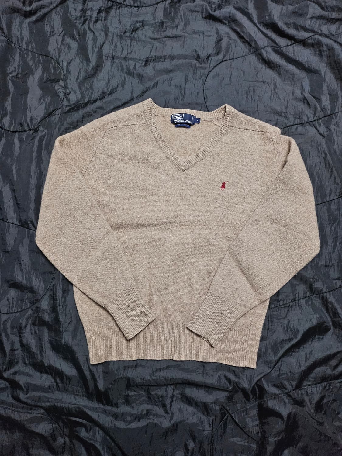 90s 폴로 브이넥 니트 M 상품이미지1