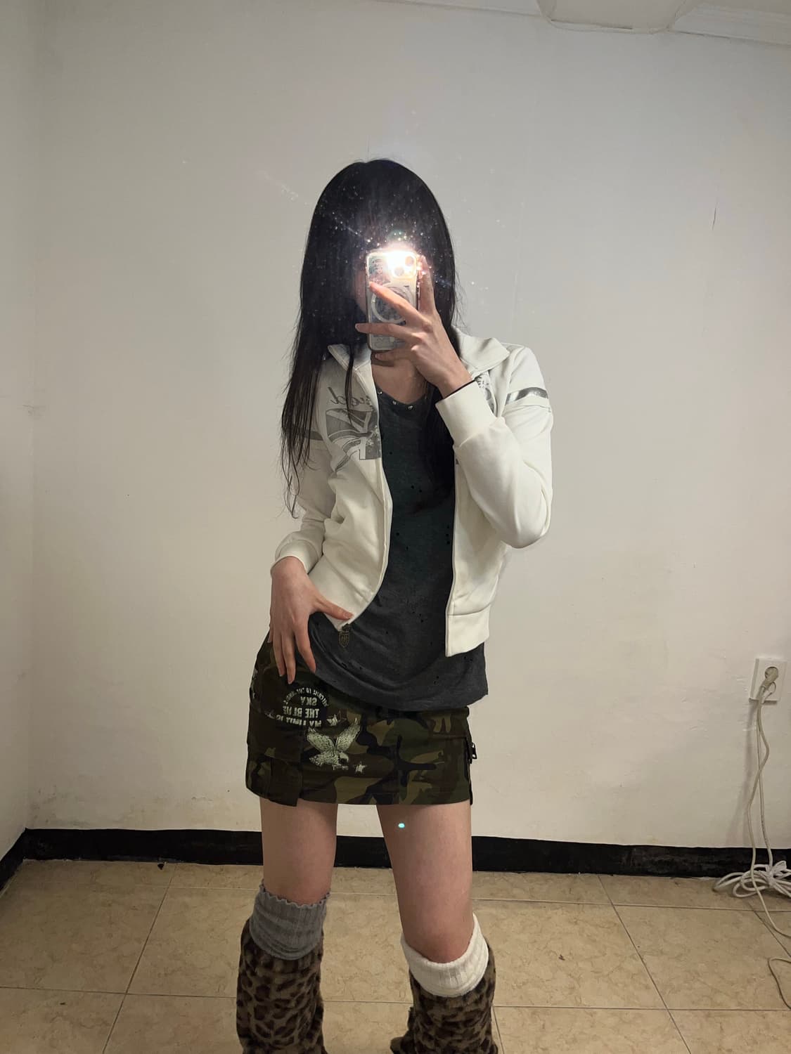 Y2K 카모 스커트 상품이미지4