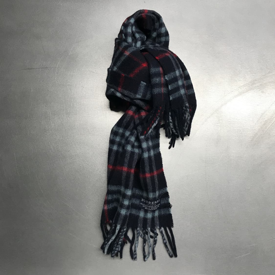 버버리 정품 캐시미어/울 머플러 네이비 상품이미지1