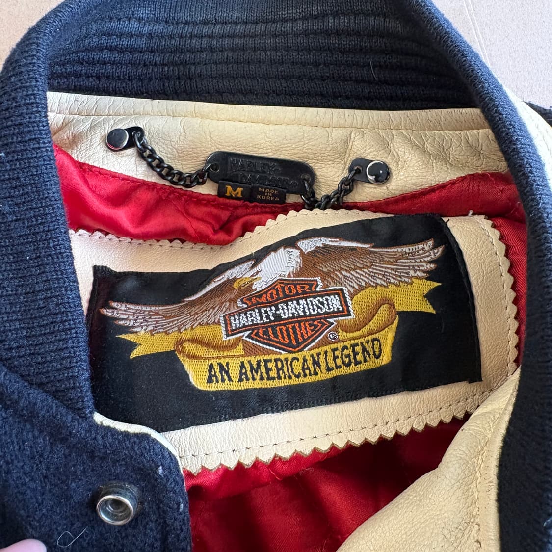 할리데이비슨 50주년 울, 레더 바시티 자켓 상품이미지8