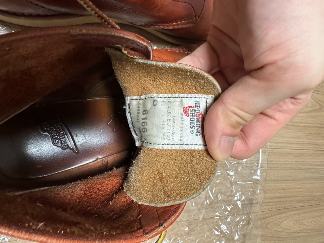 레드윙 8166 오로 러셋가죽 플레인토 워커부츠 8.5D 상품이미지5