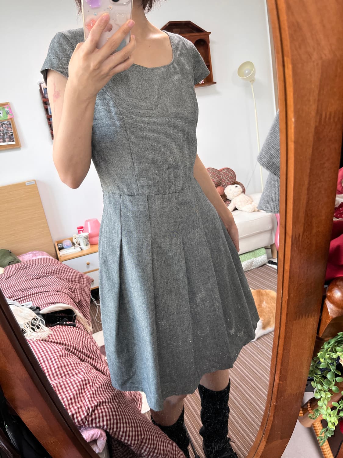 일본 빈티지 반팔 원피스 상품이미지3