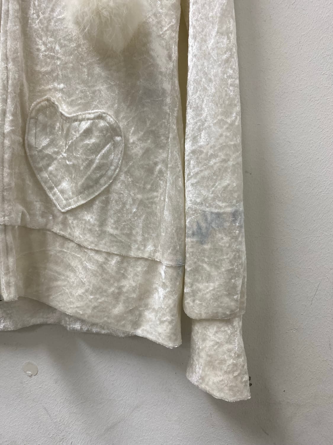 [Tralala] Gal Mood Velvet Hoodie Zip Up 상품이미지3