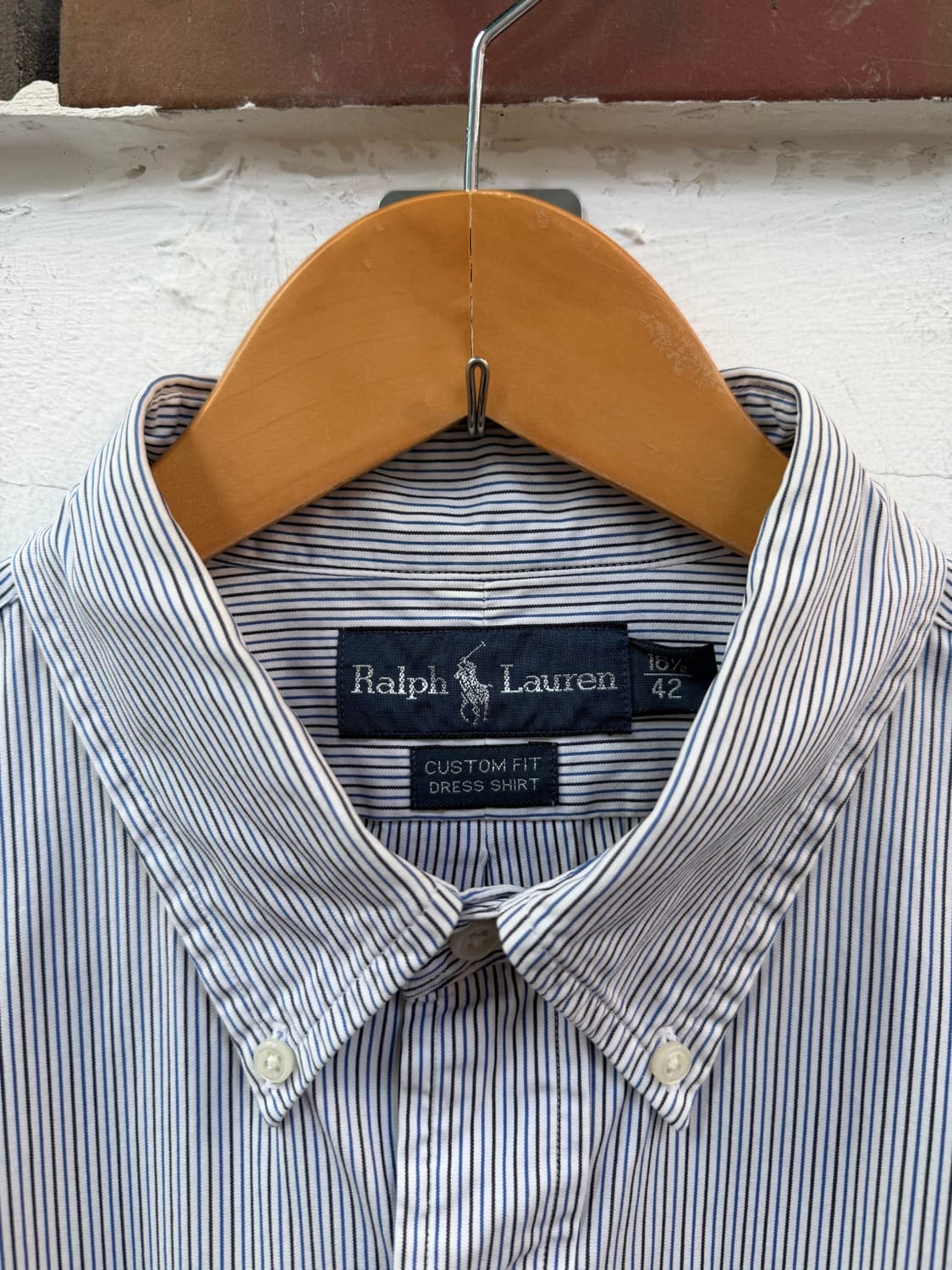 Ralph Lauren 커스텀핏 스트라이프 버튼다운 반팔셔츠 42 상품이미지2