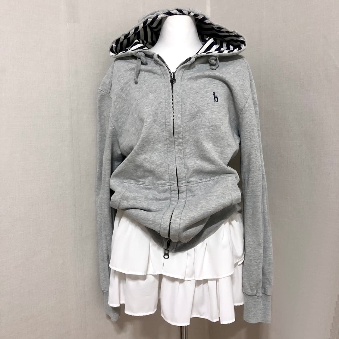 헤지스 스트라이프 후드집업 XL 상품이미지1