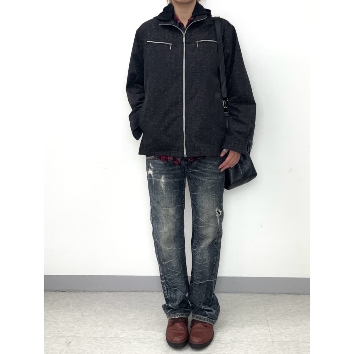 빈티지 블랙 블루종 자켓 상품이미지2