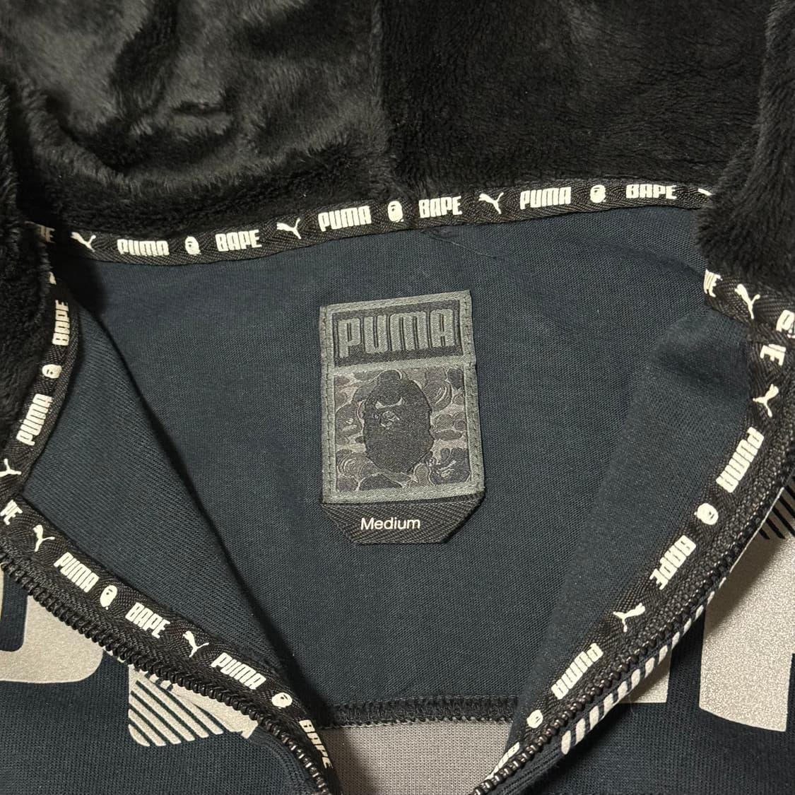 푸마 x 베이프 샤크 후드집업 흑계 M 상품이미지6