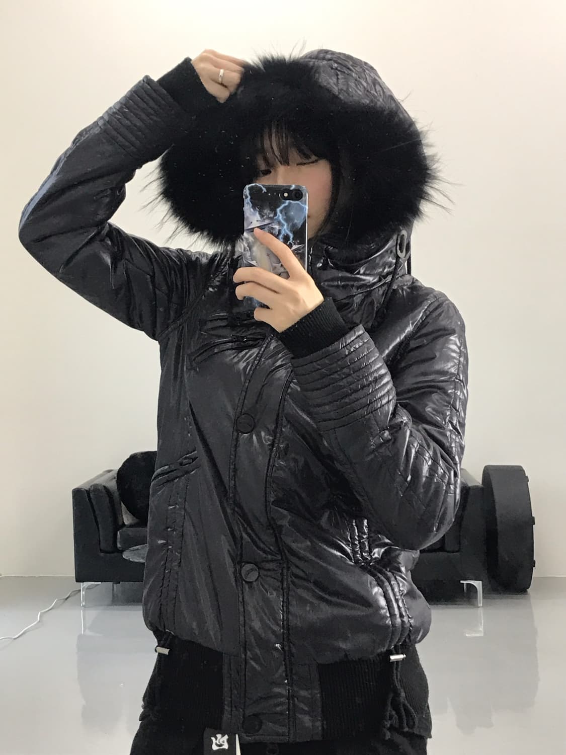 HEAVEN and Earth Black Puffer Jackets 상품이미지4