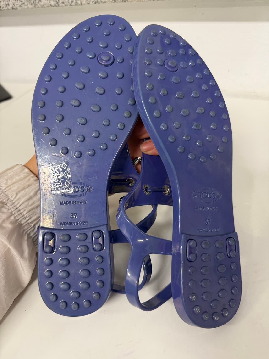 정품) TODS 토즈 여성 블루 젤리 쪼리 샌들 37 상품이미지9