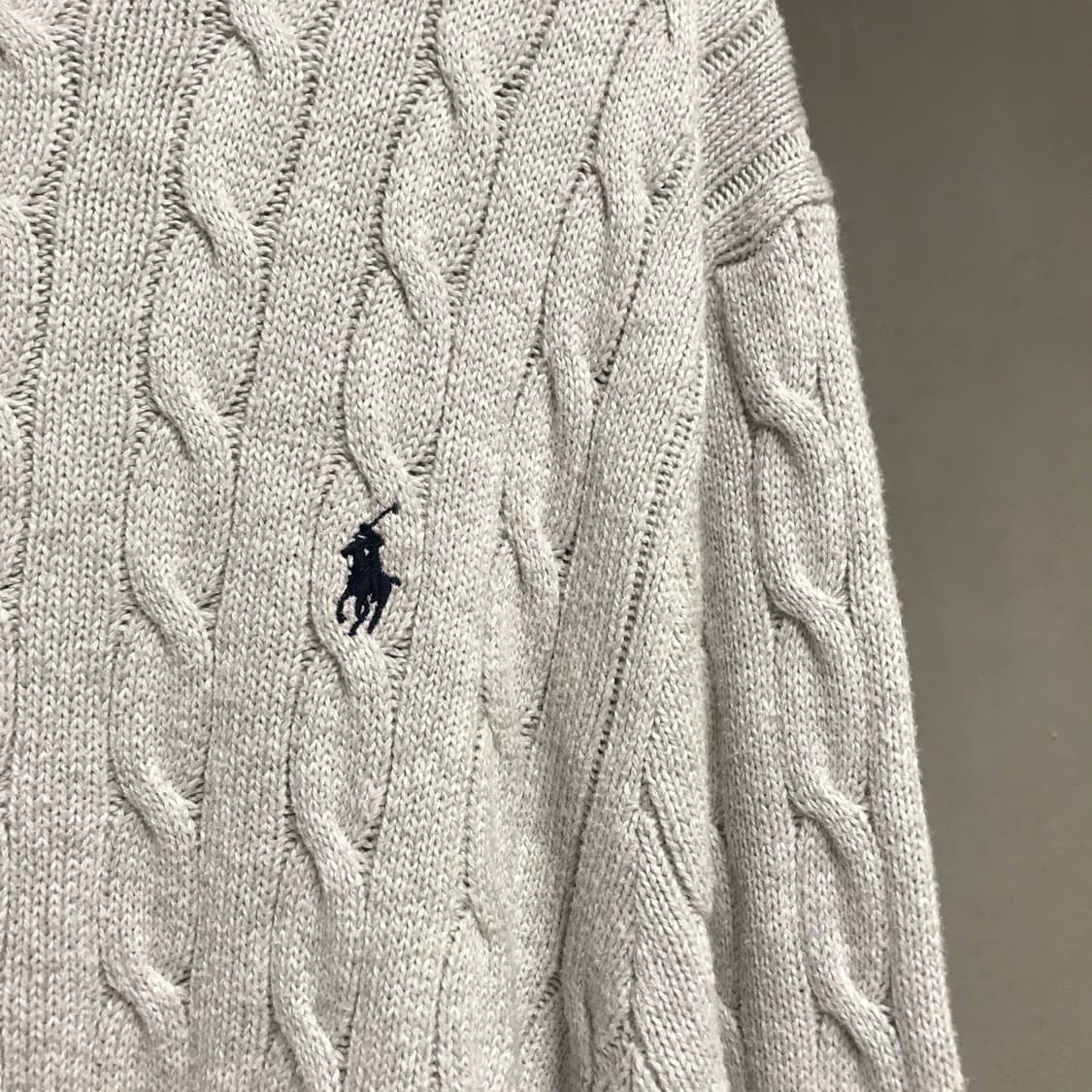 폴로 랄프로렌 케이블 니트 화이트 XL 상품이미지4