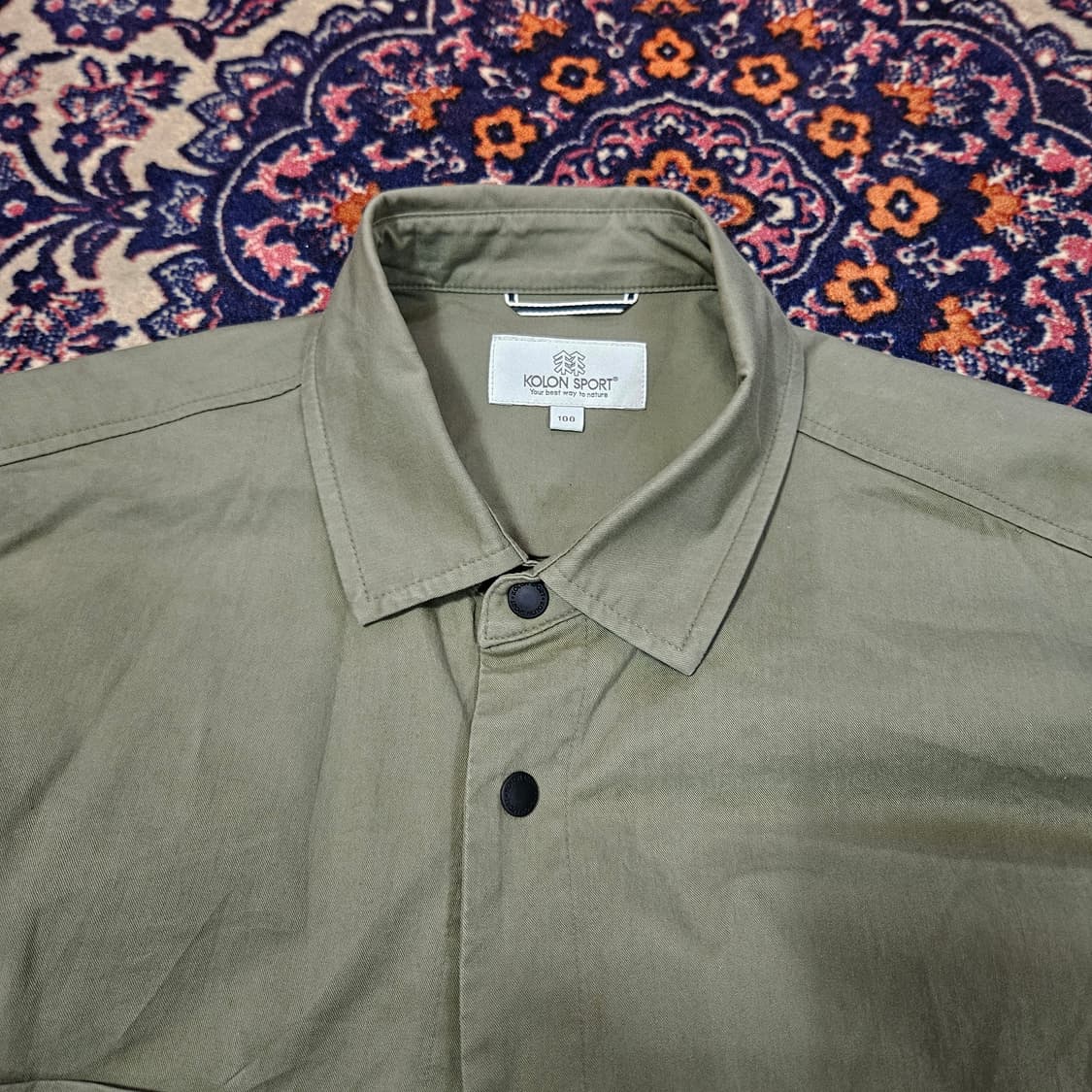 코오롱 21AW 카키 고프코어 버튼 셔츠 자켓 L 상품이미지7