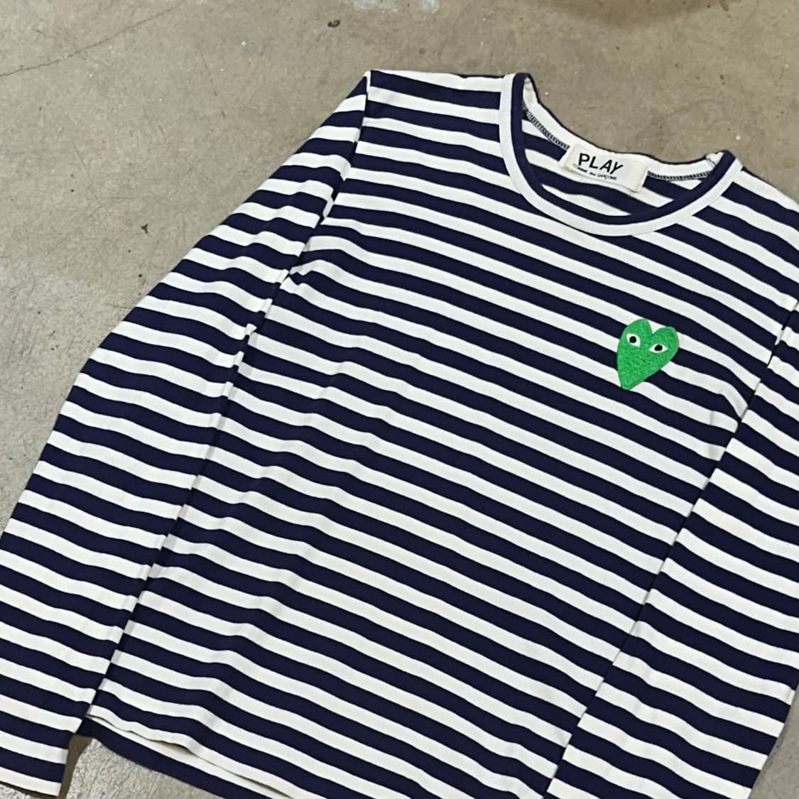 꼼데가르송 그린 와펜 여성용 스트라이프 롱슬리브  상품이미지1