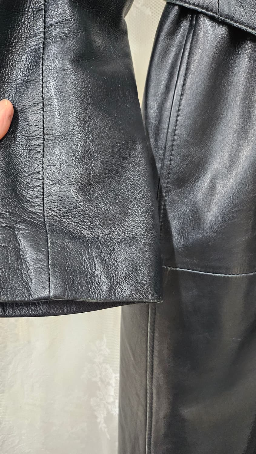 여성더블 가죽 트랜치코트 55 상품이미지7