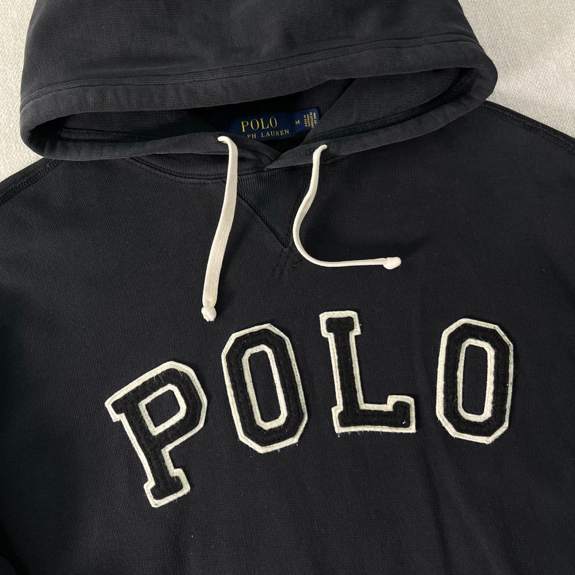 100 폴로랄프로렌 스펠아웃 블랙 후드티 상품이미지2