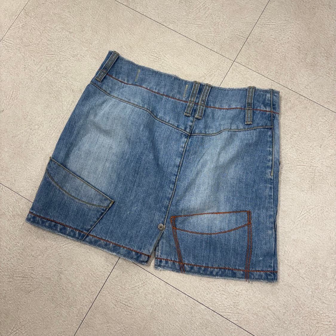 빈티지 워싱 데님 미니스커트 상품이미지3