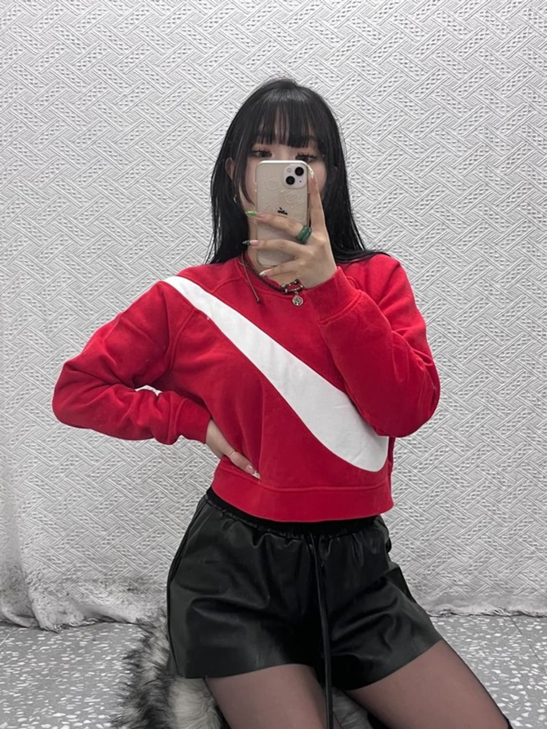 나이키 우먼 nsw 빅스우시 크롭 기모 맨투맨 L C09307 상품이미지2