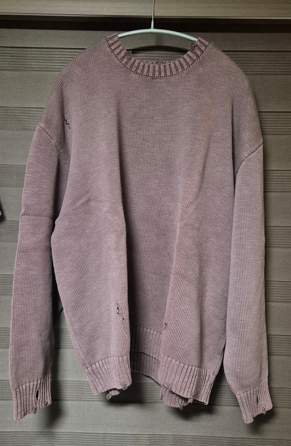 [2]아워셀브스 24fw 데미지 니트 더스티퍼플(핑크) 상품이미지1