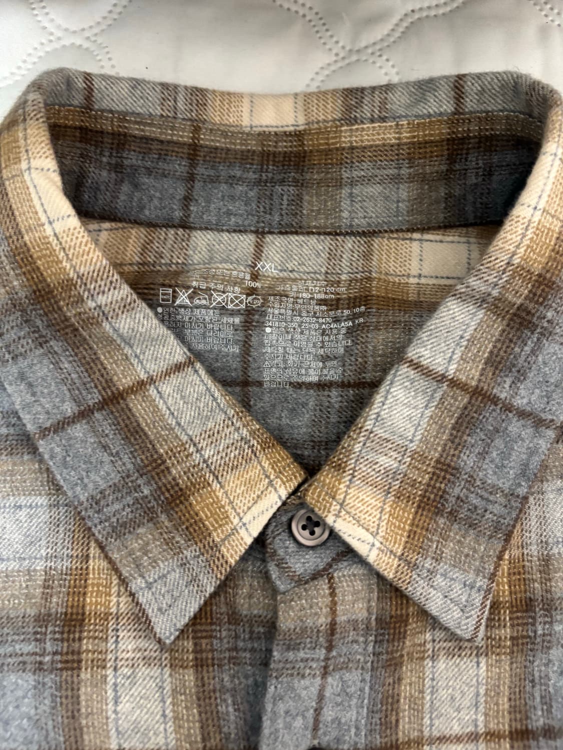 무인양품 플란넬 셔츠 라이크베이지 XXL 상품이미지4