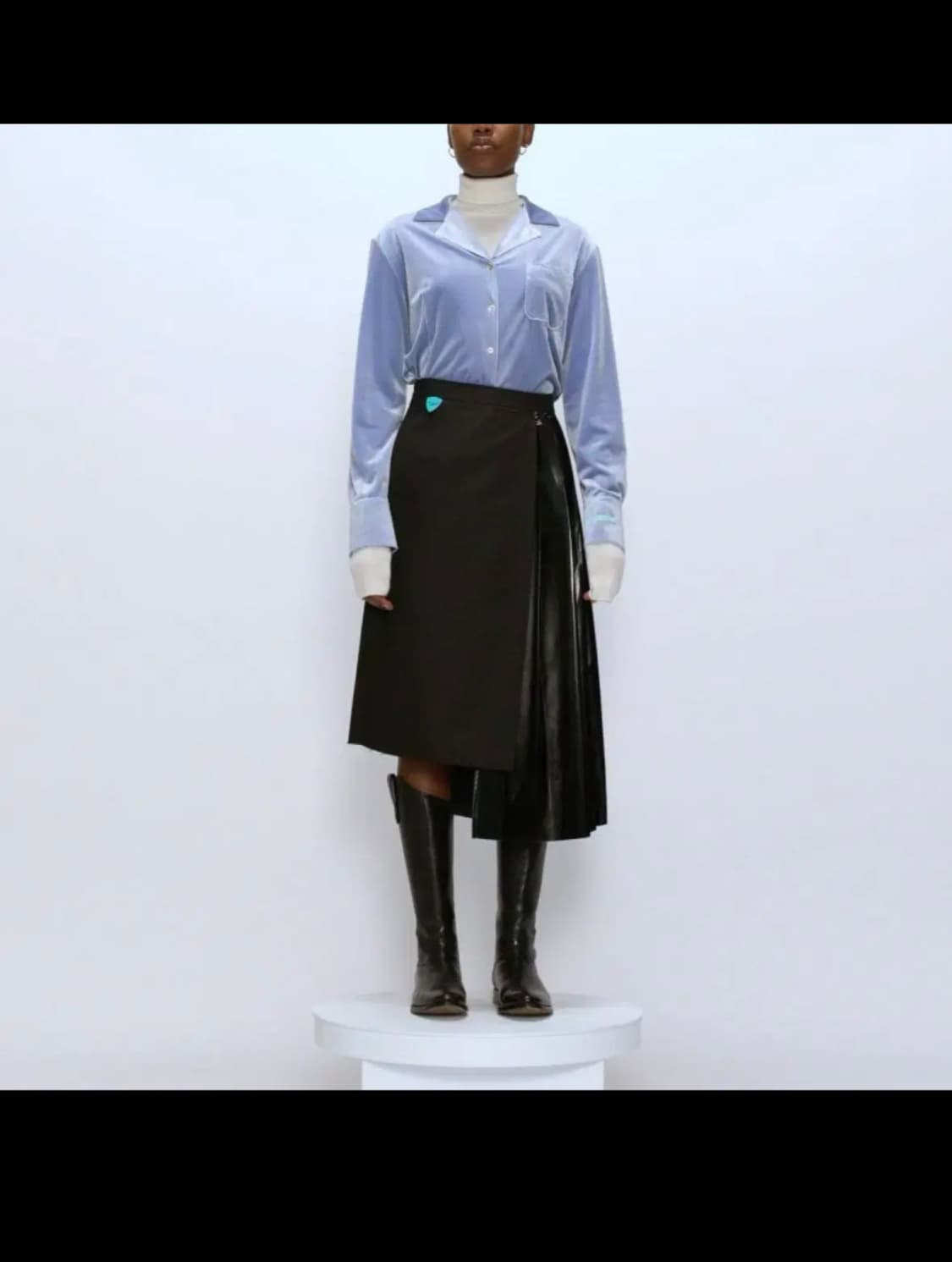 인스턴트펑크 베이직 자수  벨벳 셔츠 상품이미지2