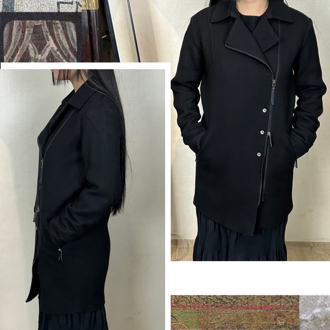 디젤 블랙골드 사선 집업 코트 상품이미지1