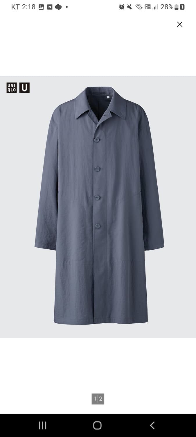 유니클로U/ 오버사이즈 싱글브레스트 코트 그레이/ XXL 상품이미지2