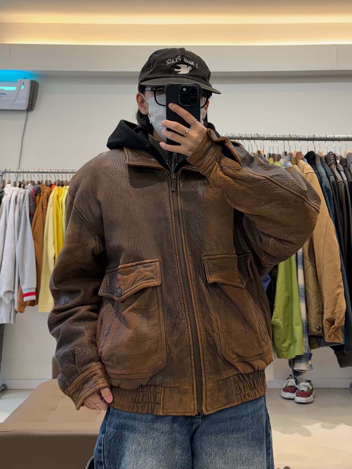 할리 데이비슨 양가죽 봄버 자켓 상품이미지5