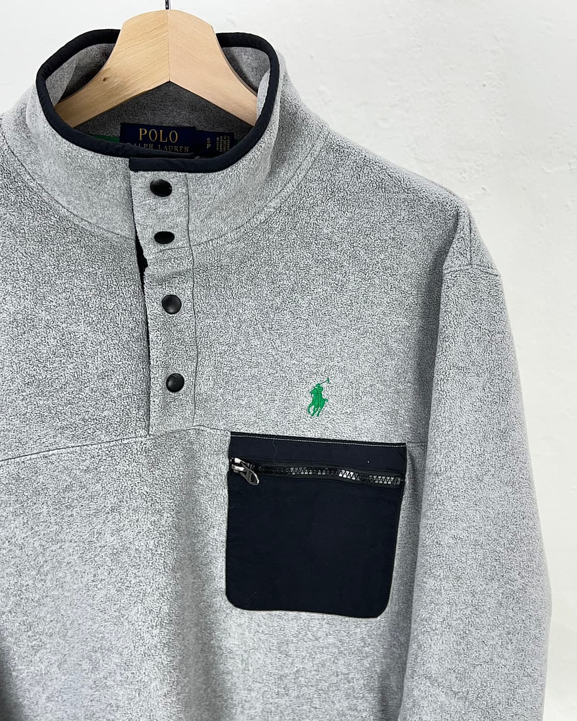 폴로 랄프로렌 라이트 그레이 모크넥 풀오버 플리스 상품이미지3