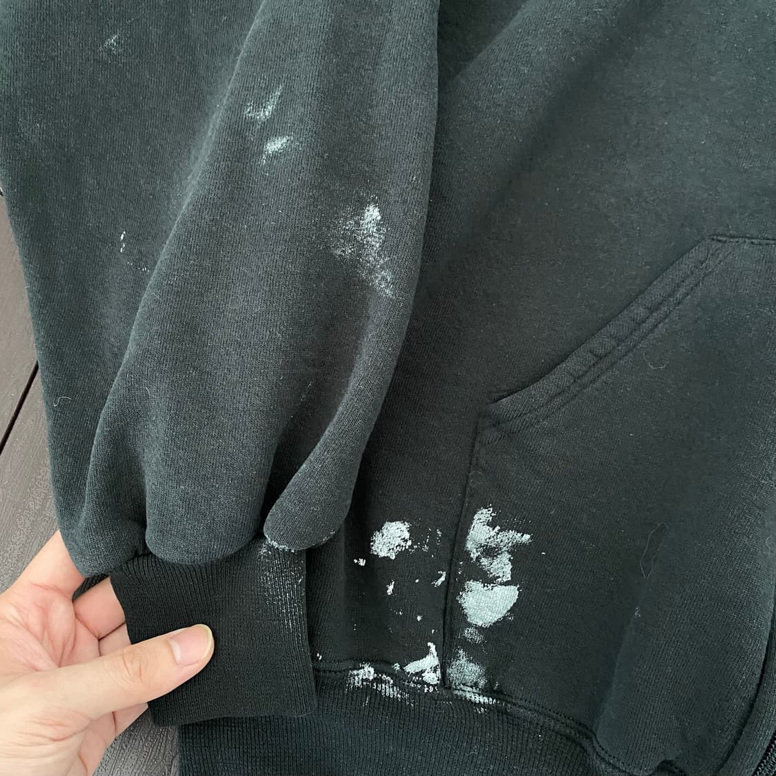 (XL) 90s 빈티지 러셀 후드집업 블랙 상품이미지4