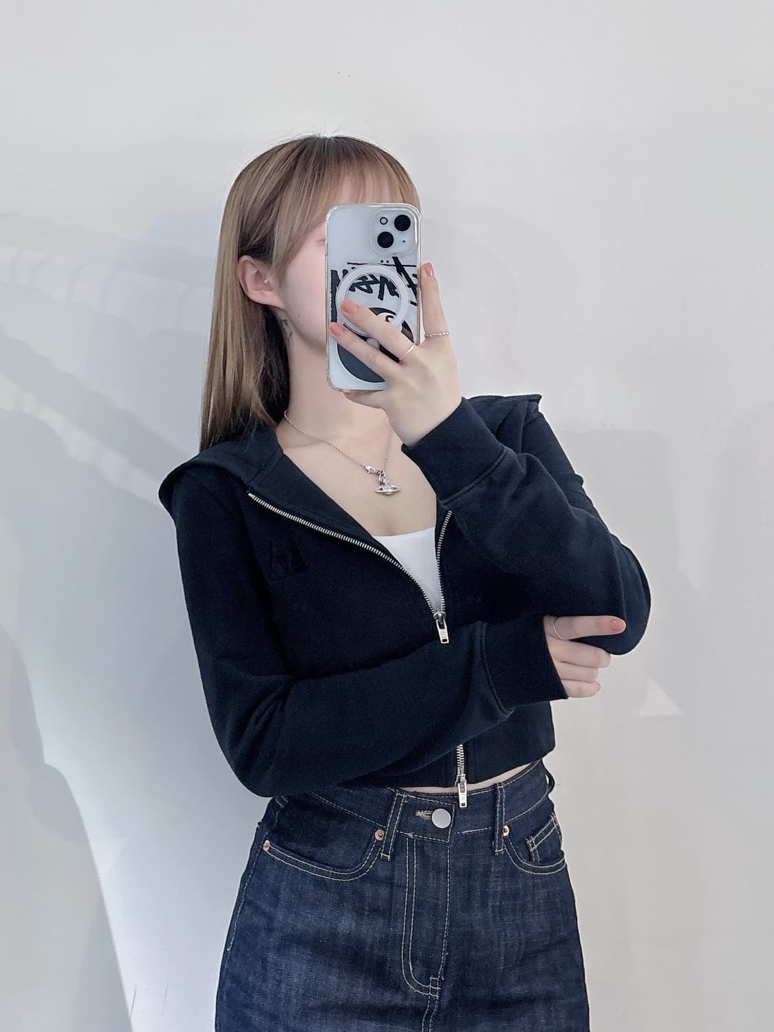 마땡킴 크롭 투웨이 후드집업 상품이미지2