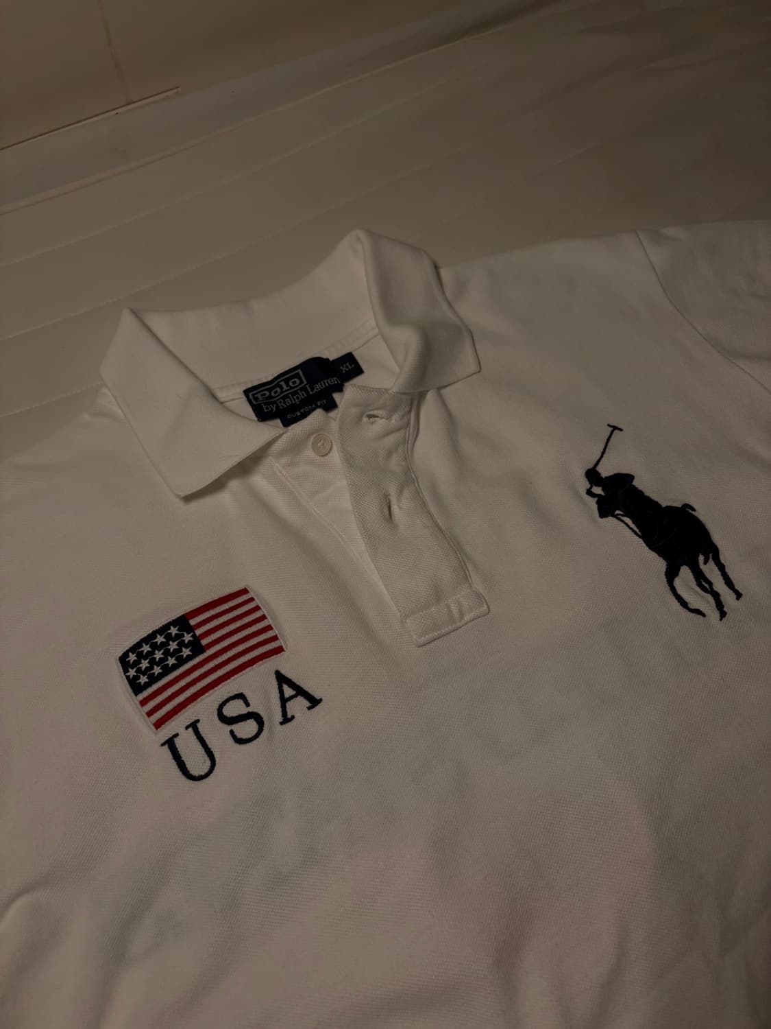 폴로 빅포니 성조기 USA 카라티🇺🇸 화이트 상품이미지5