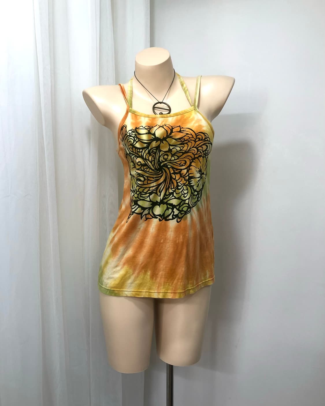 orange tie dye sketch halter sleeveless  상품이미지1