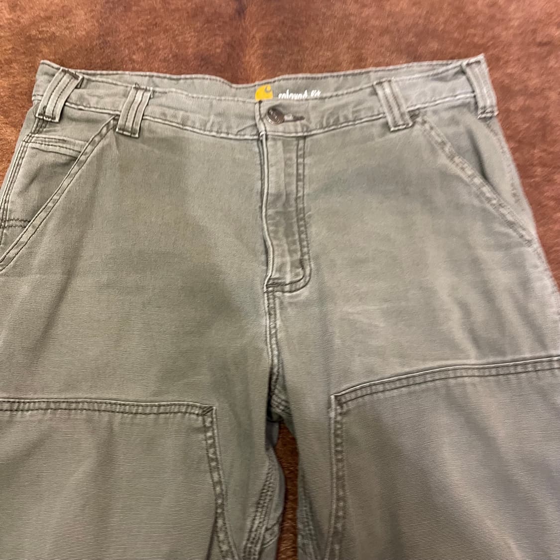 칼하트 카키 더블니 워크팬츠 상품이미지2