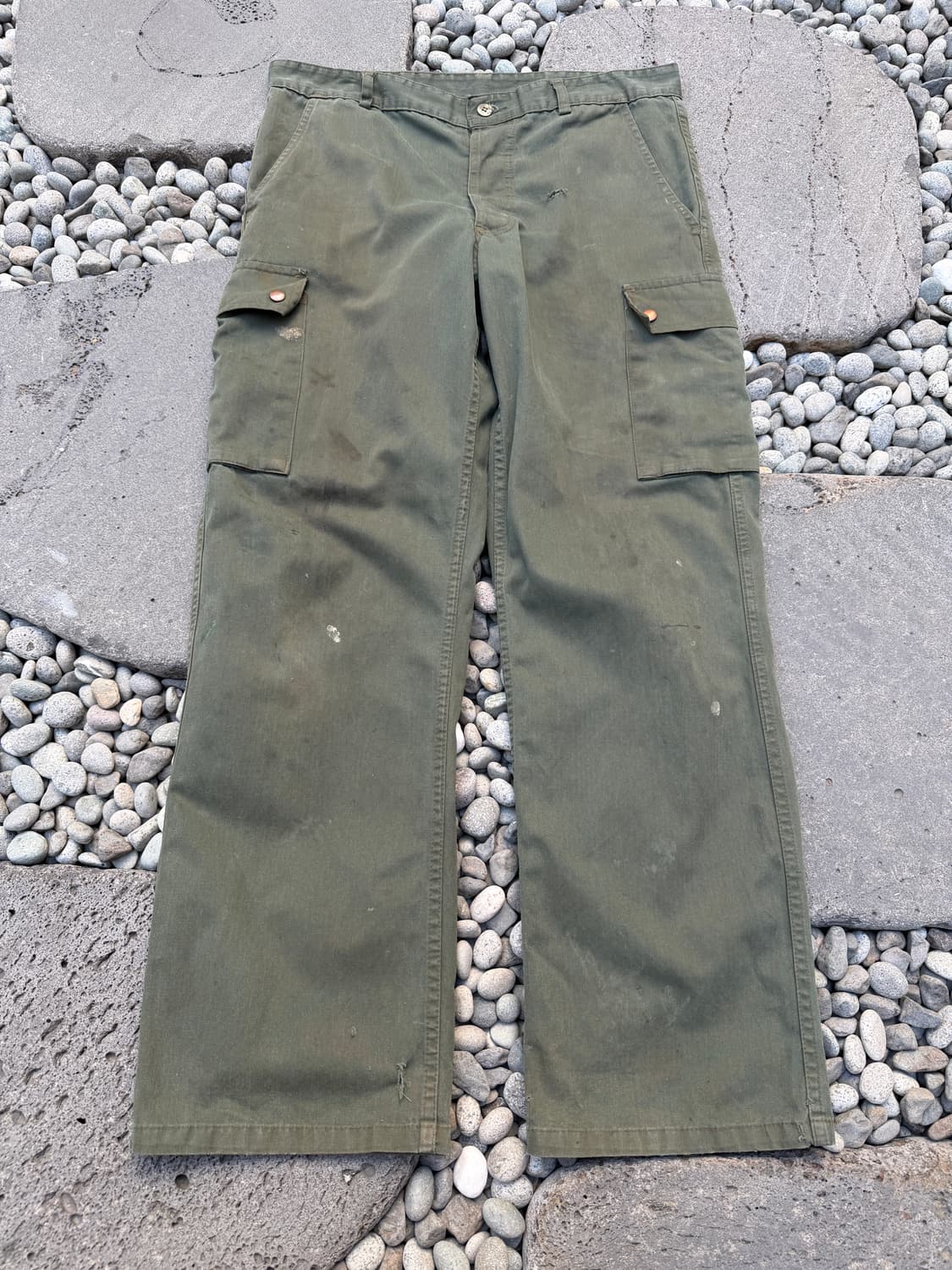 1970s DISTRESSED FRENCH 헤링본 프렌치워크팬츠 상품이미지1