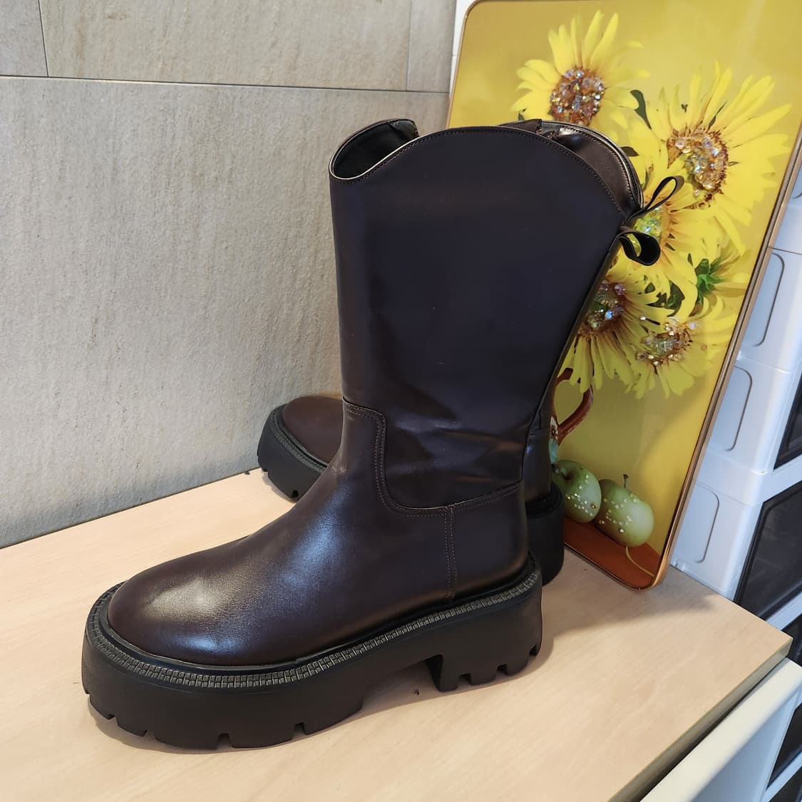 “초콜릿 러그솔 통굽 미들부츠✨ 실루엣 미쳤어요”250 상품이미지10