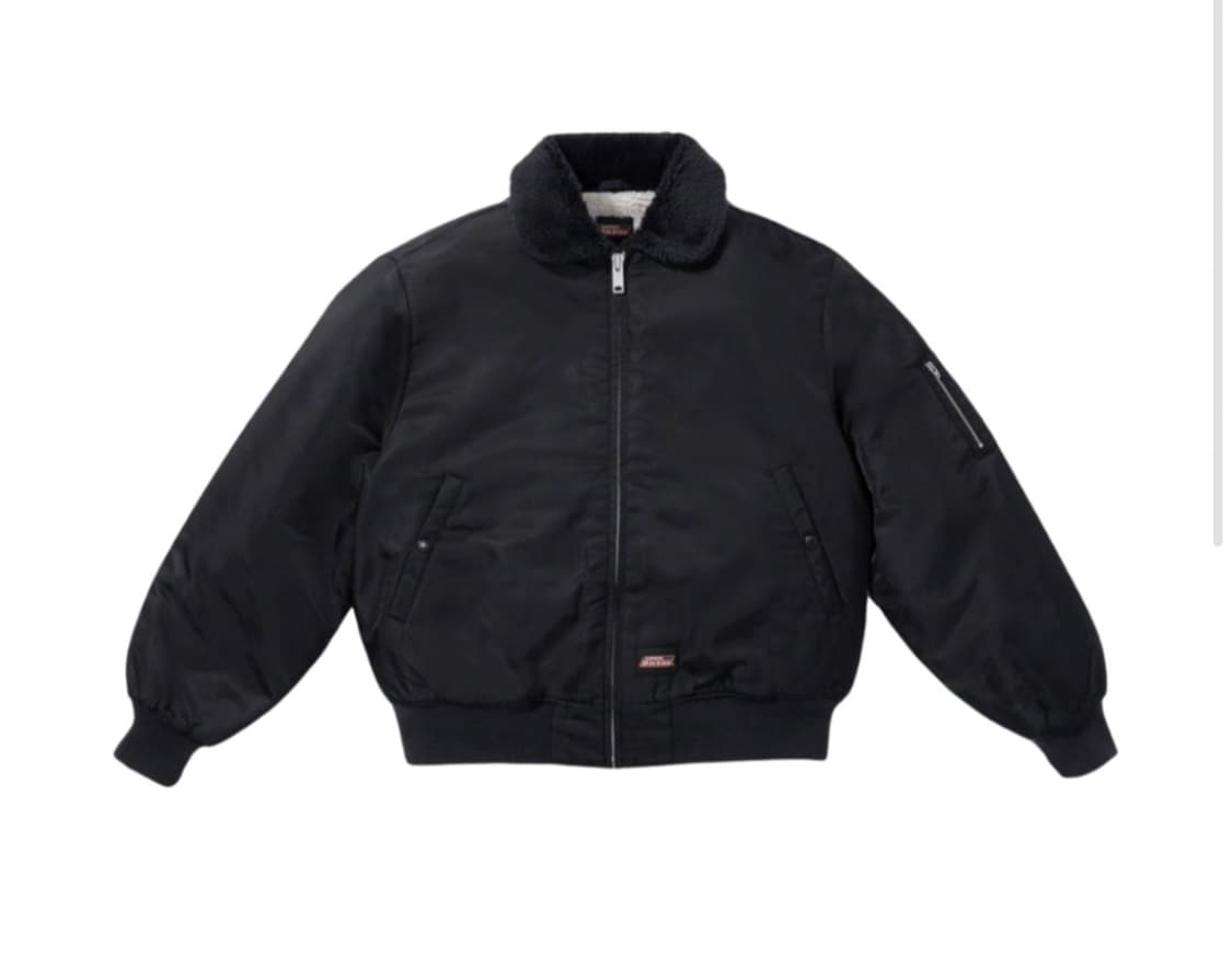 슈프림X디키즈 퍼 칼라 봄버자켓 블랙 L 상품이미지1