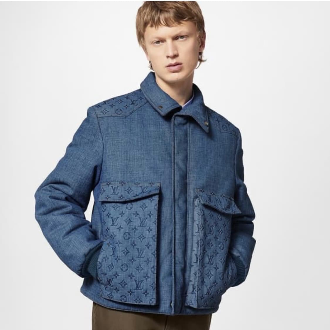[S+급/48] 루이비통 모노그램 패디드 데님 패딩 자켓 상품이미지7