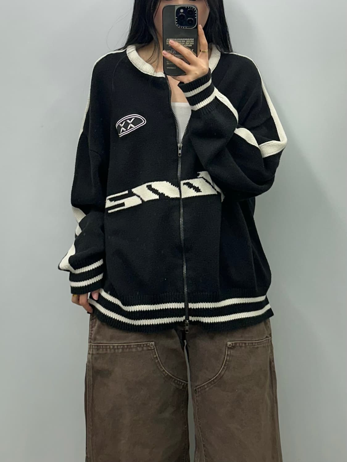 엑스톤즈 스포티 라운드 니트집업 상품이미지1