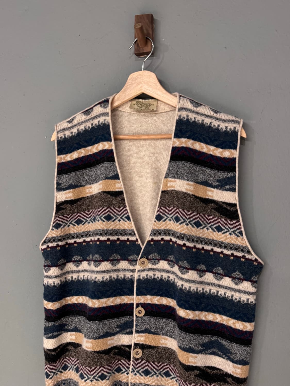 WOOLCRAFT 패턴 울 니트베스트  상품이미지2