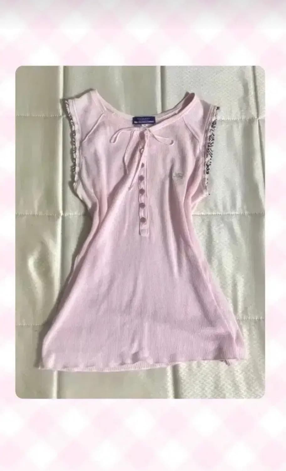 버버리 블루라벨 빈티지 딸기우유 핑크 민소매 나시탑 슬리브리스 대대장 상품이미지1