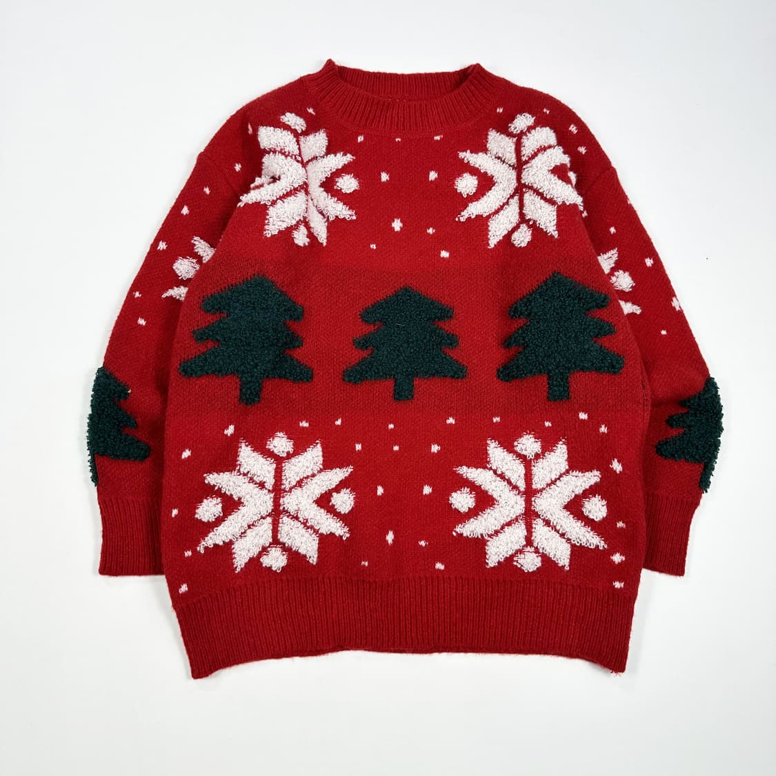 VTG 빈티지 크리스마스 트리 레드 니트 (M 여성추천) 상품이미지2