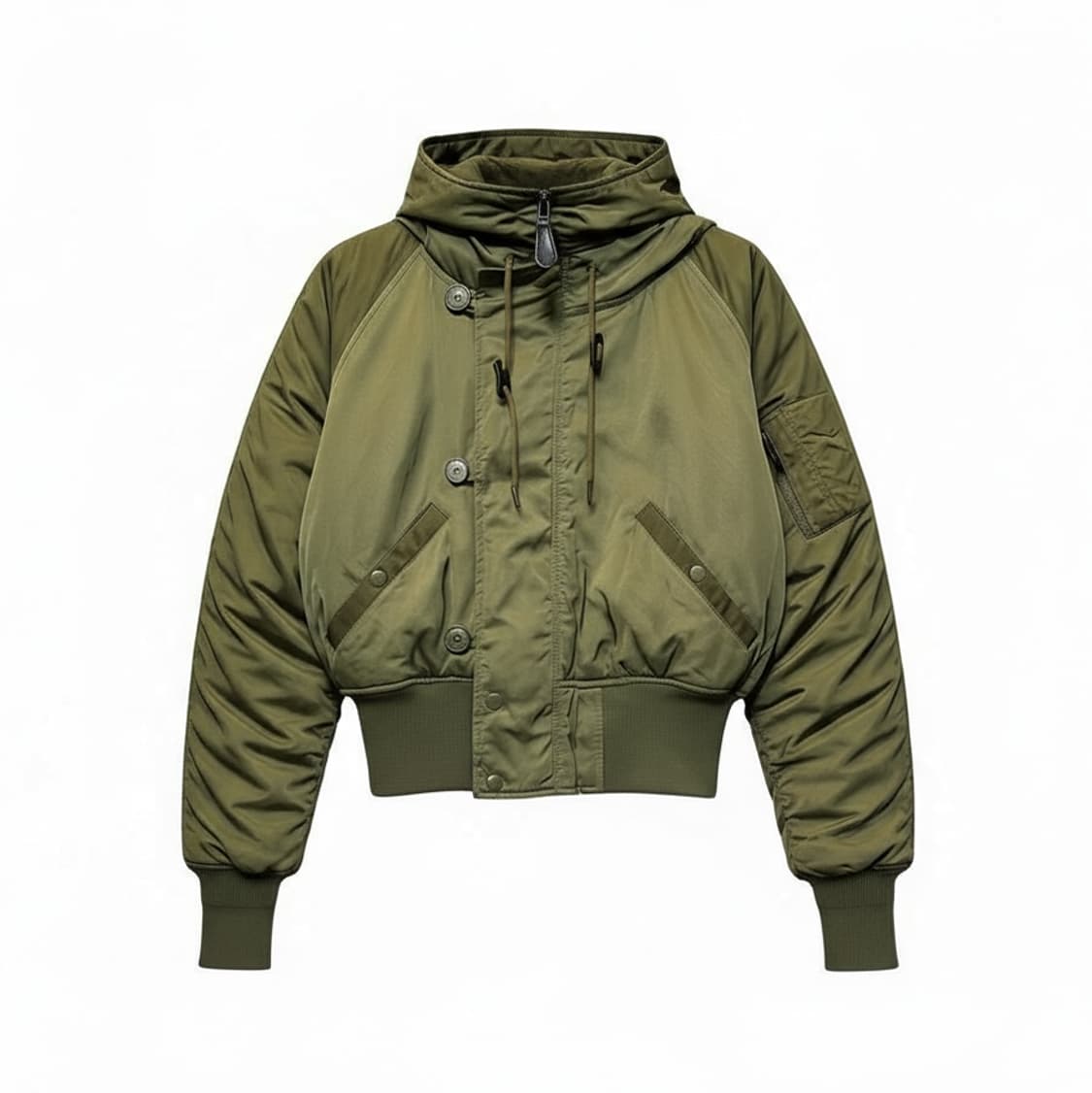 AZUL 아즈루 N-2B 플라이트 봄버자켓 빅후드 윈드가드 디테일 카키 상품이미지1