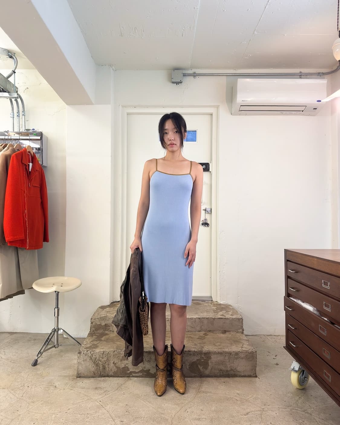 Max&Co Leather Trim Mini Dress/ S 상품이미지2