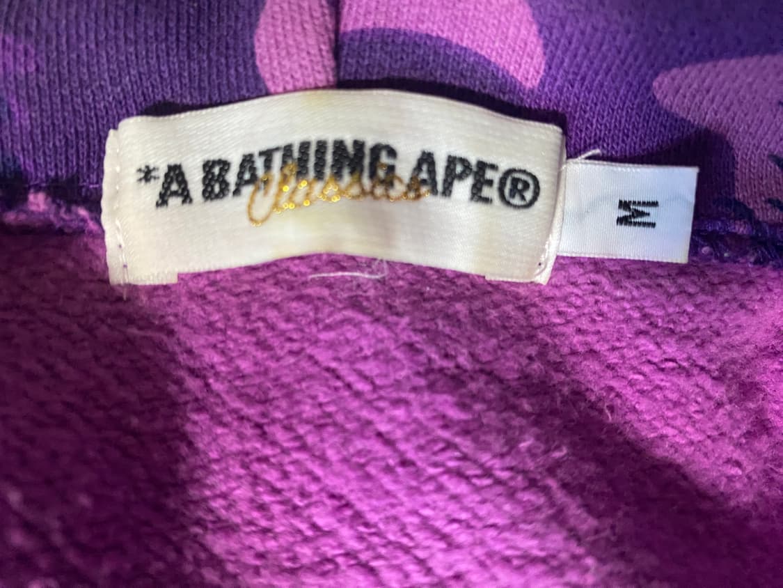 og bape 불꽃카모패턴 퍼플 샤크후드 상품이미지4
