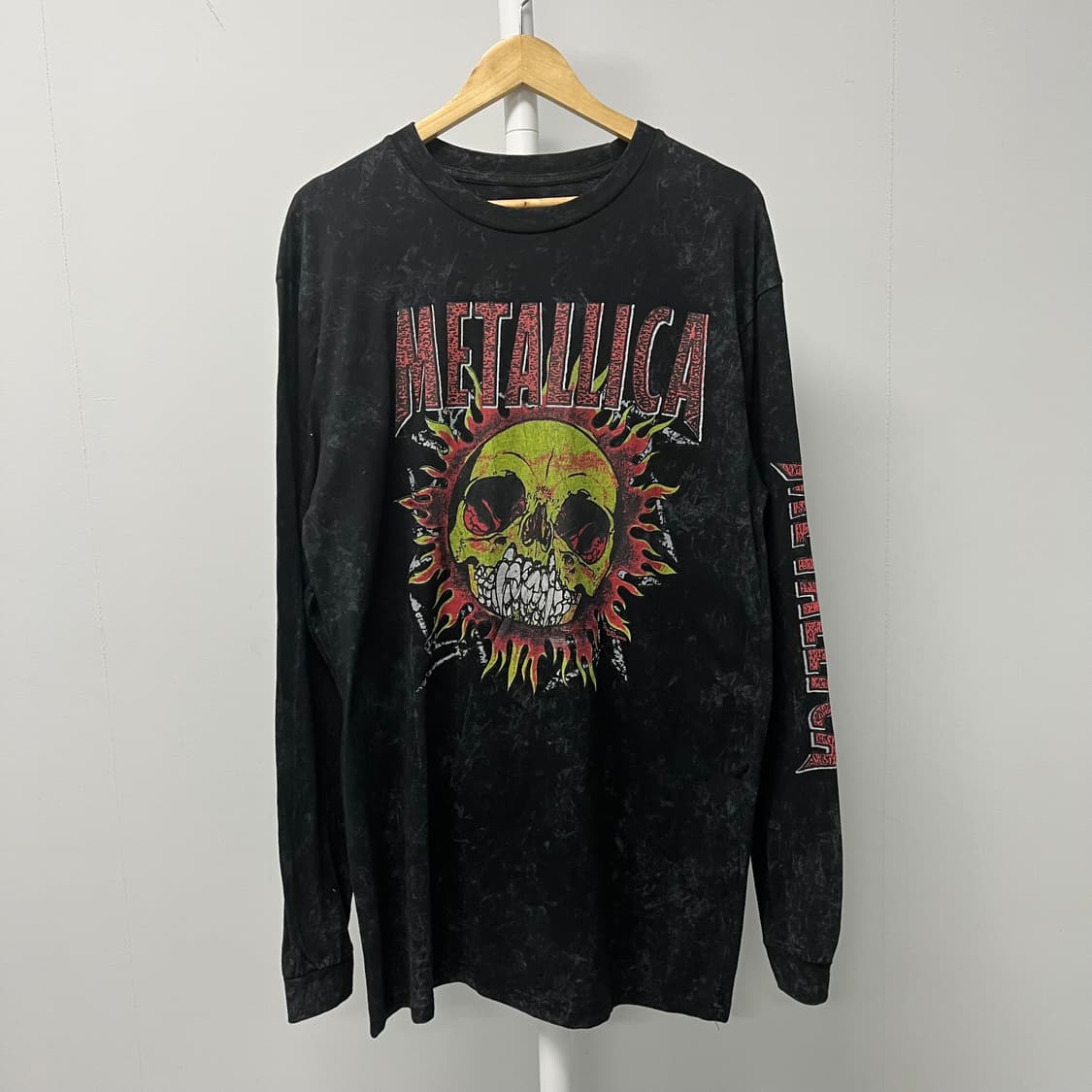 [XL] 메탈리카 스톤워싱 스컬 롱슬리브 긴팔티 빈티지 티셔츠 상품이미지1