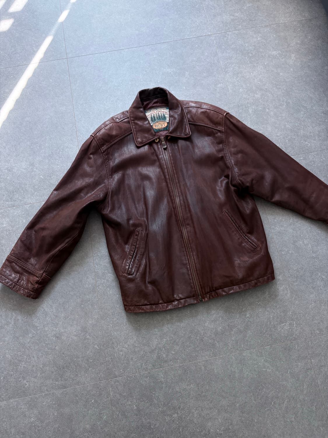 빈티지 브라운 레더자켓 상품이미지1