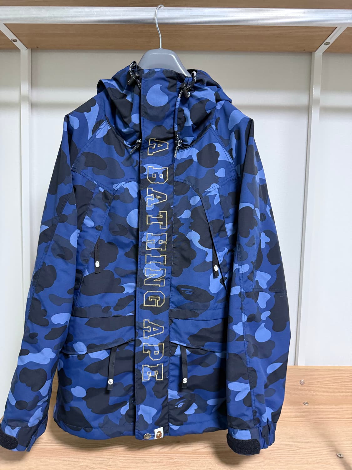 베이프 컬러 카모 스노우보드 자켓 네이비 S 상품이미지3